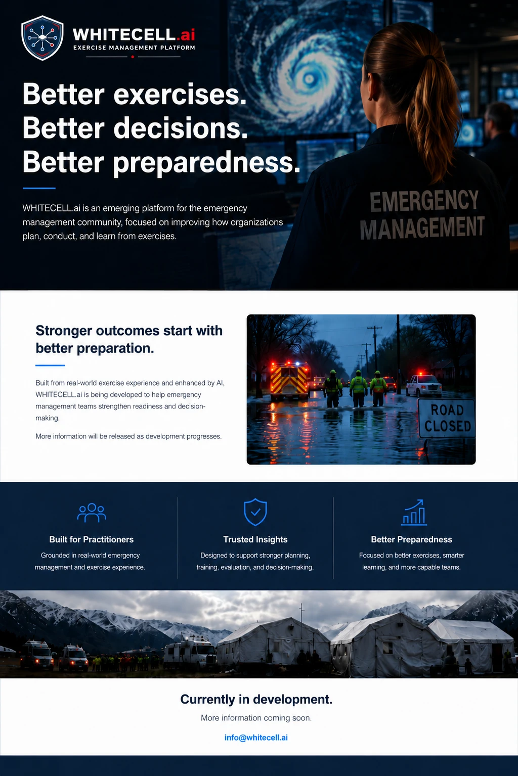 WHITECELL.ai Exercise Management Platform — Better exercises. Better decisions. Better preparedness.